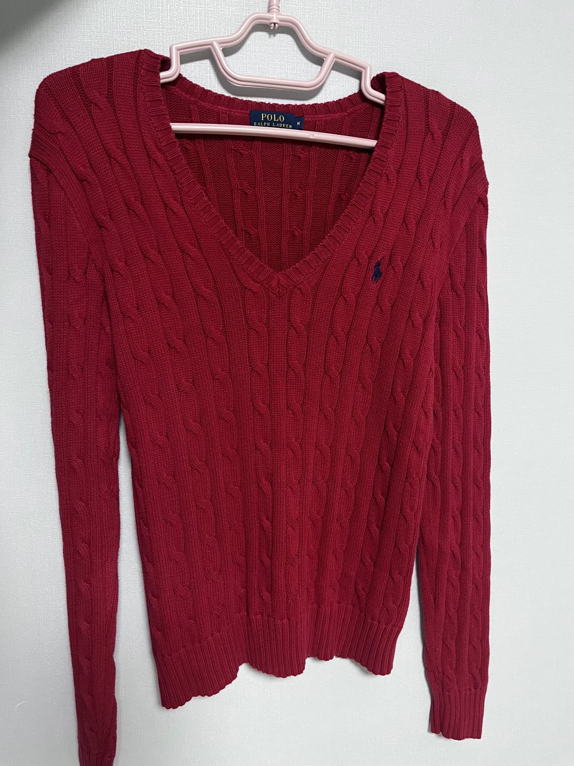 POLO 폴로 랄프로렌 케이블 브이넥 니트 상품이미지1