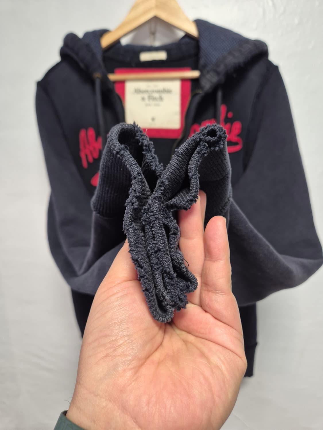 아베크롬비 Y2K 올드스쿨 후드집업 네이비 M사이즈(상태A급) 상품이미지3