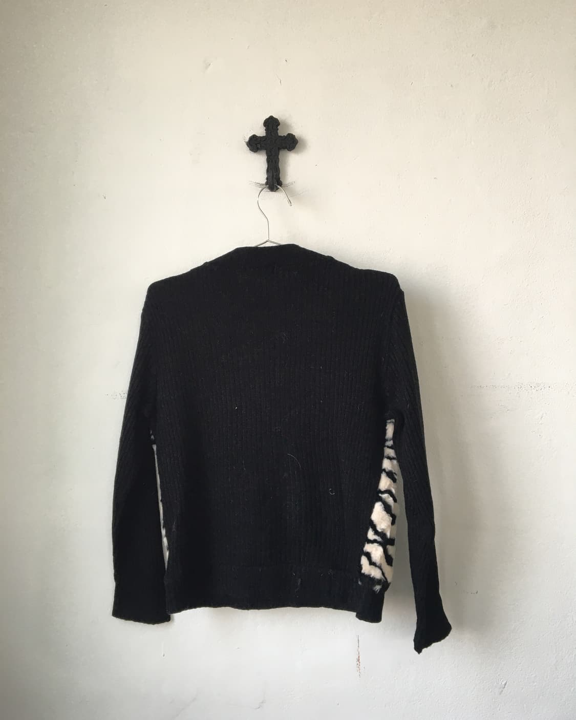 pattern fur layered high neck knit 상품이미지3