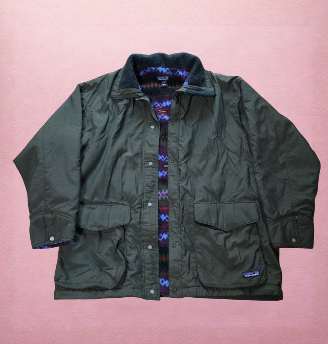 (L)파타고니아 Rare 아즈텍 신칠라 플리스 라인 파카 올리브 상품이미지1