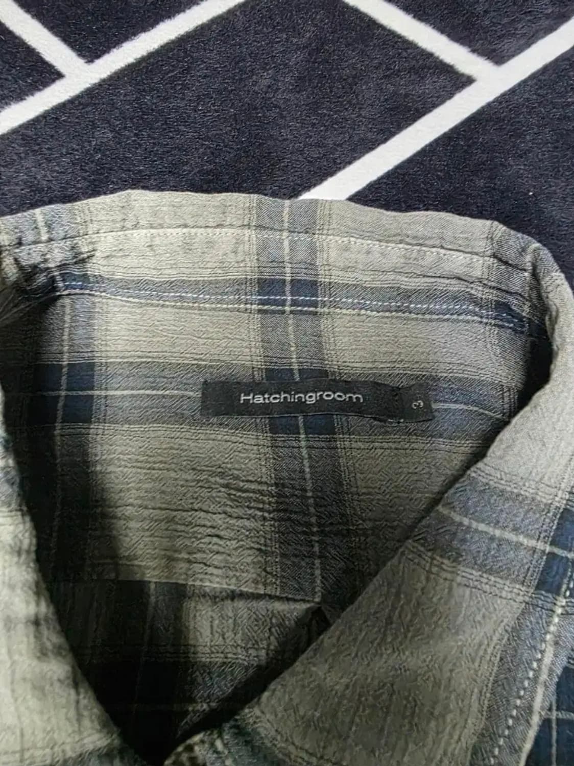 해칭룸 클래식 체크셔츠 피그먼트 다이드 그레이 3 상품이미지2