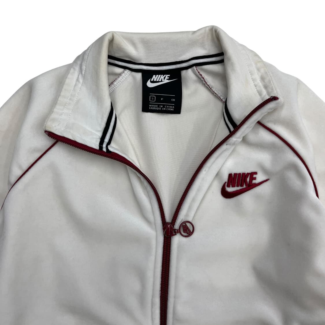나이키 버건디라인 화이트 벨벳 집업 S 상품이미지4