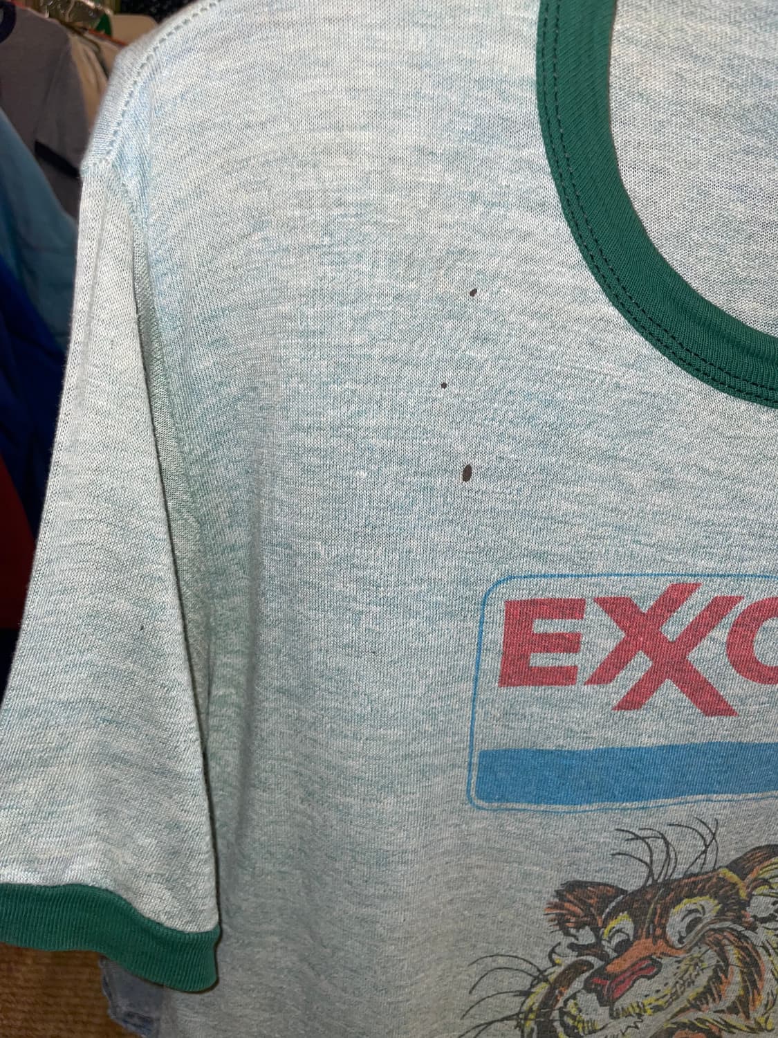 1970-80's Vintage Exxon Tiger Ringer Tee 상품이미지3
