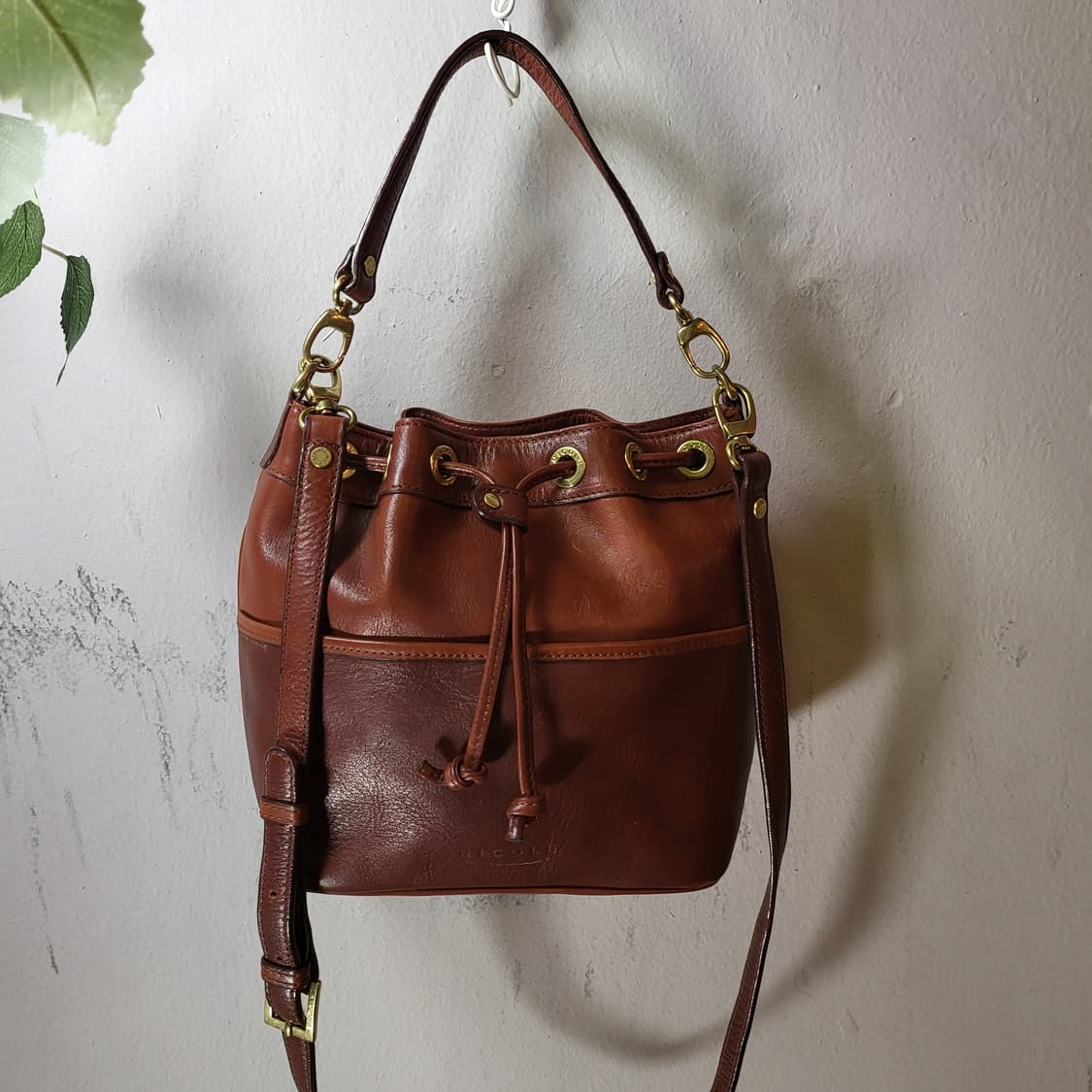 NICOLE 올 레더 숄더백 상품이미지3