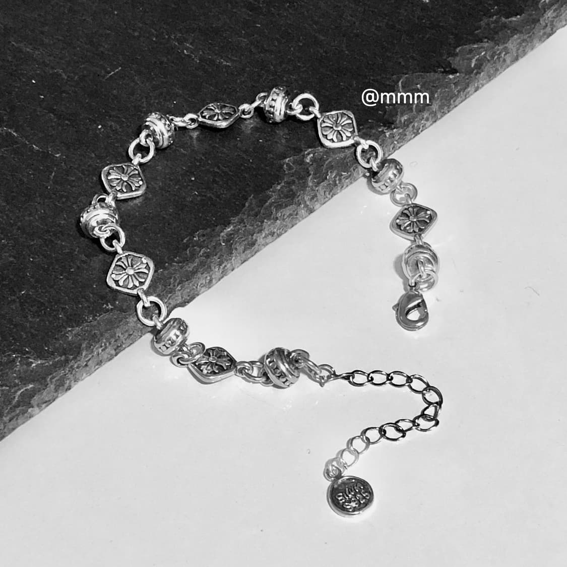 (Unisex) 크로스 크롬 체인 팔찌 상품이미지7