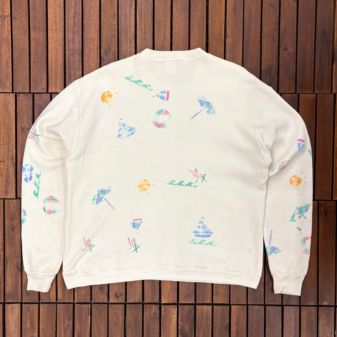 (L) 80s 러셀 파스텔 수채화 프린팅 맨투맨 made in USA 상품이미지3