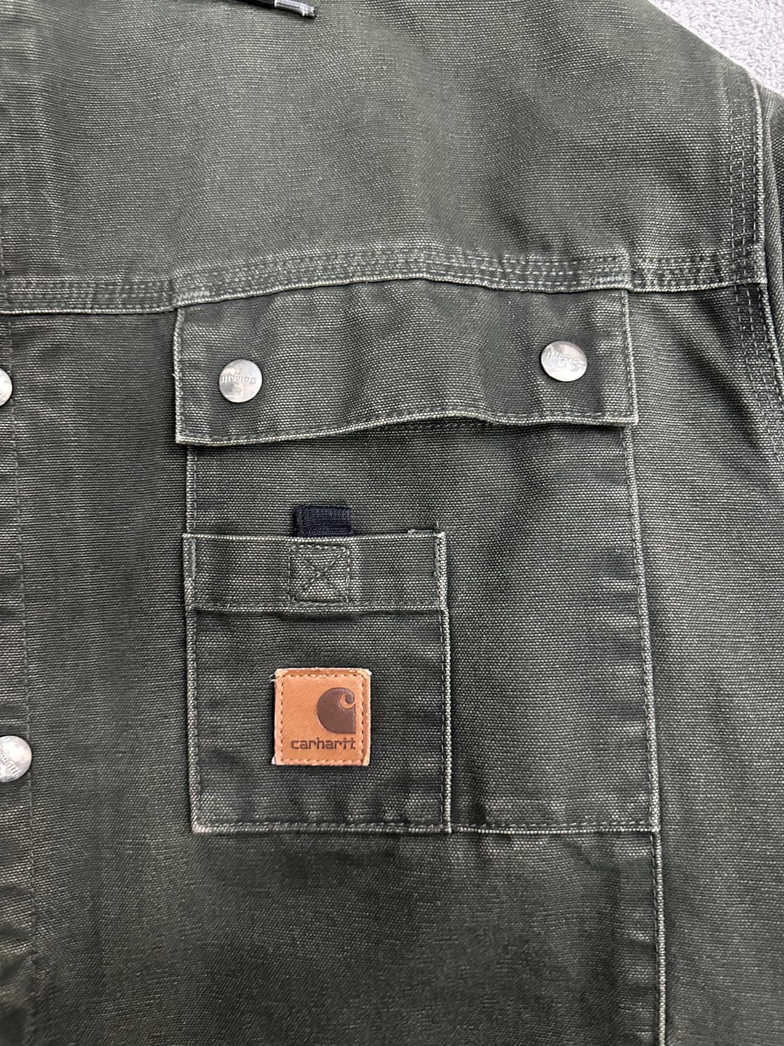 칼하트J284 MOS후드 USA워크 자켓 카키 L(100-105) 상품이미지4