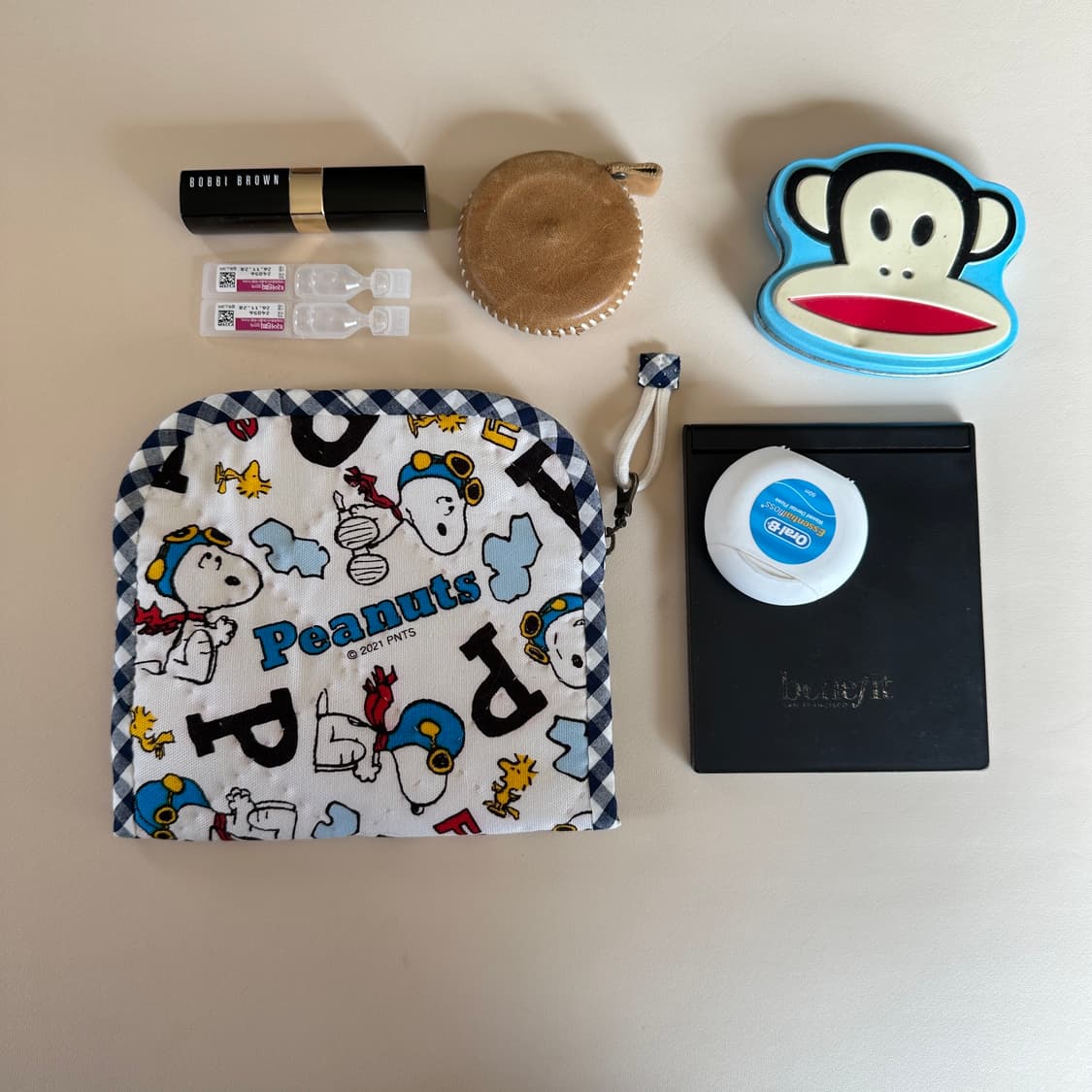 스누피 원단 퀼팅 파우치 / 화장품 or 생리대 파우치 사이즈 상품이미지2