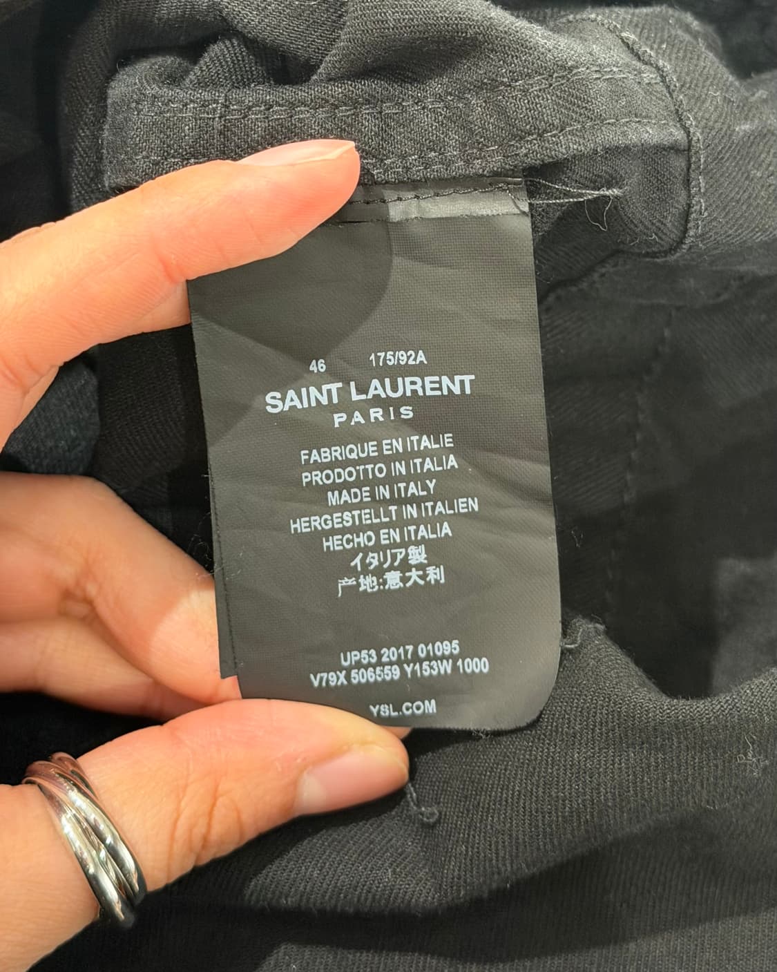 생로랑 블랙 선셋 자수 코튼 자켓 상품이미지8