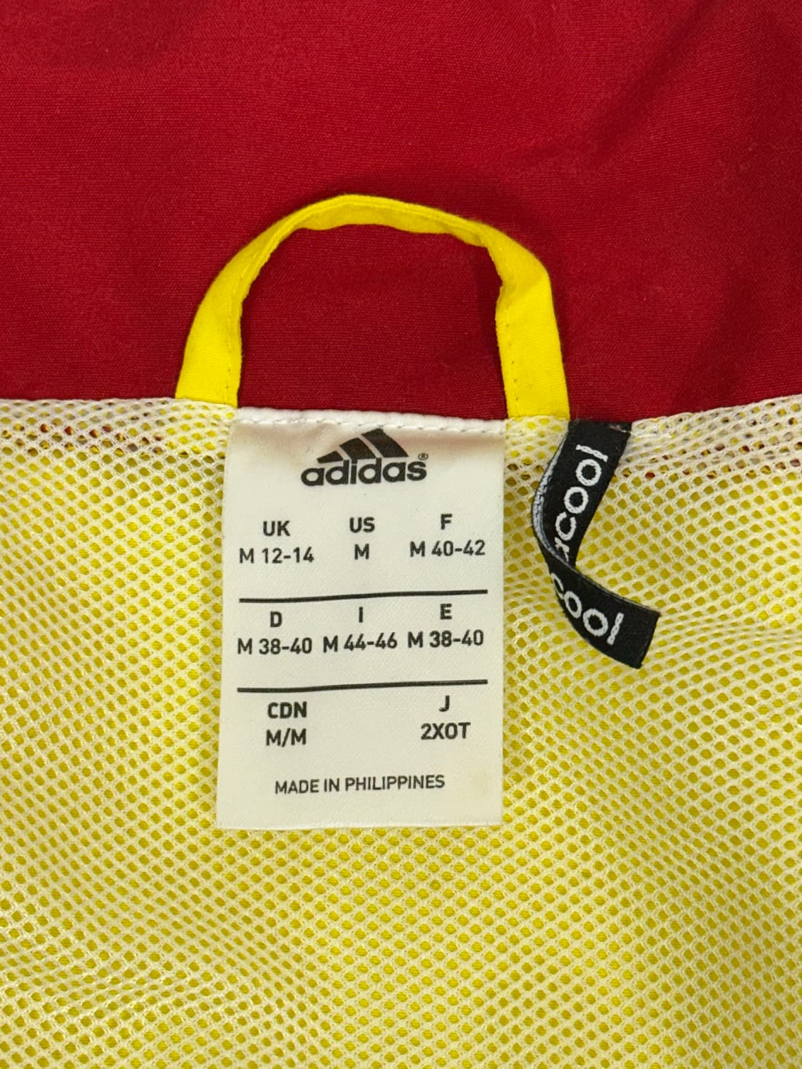 아디다스 레드 옐로우 삼선 빅 로고 올드스쿨 바람막이 자켓 M 상품이미지7