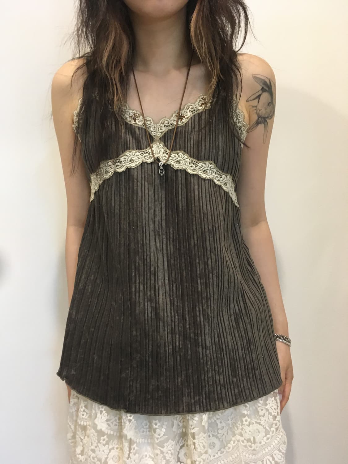 일본빈티지 카키 모리 슬리브리스 상품이미지3