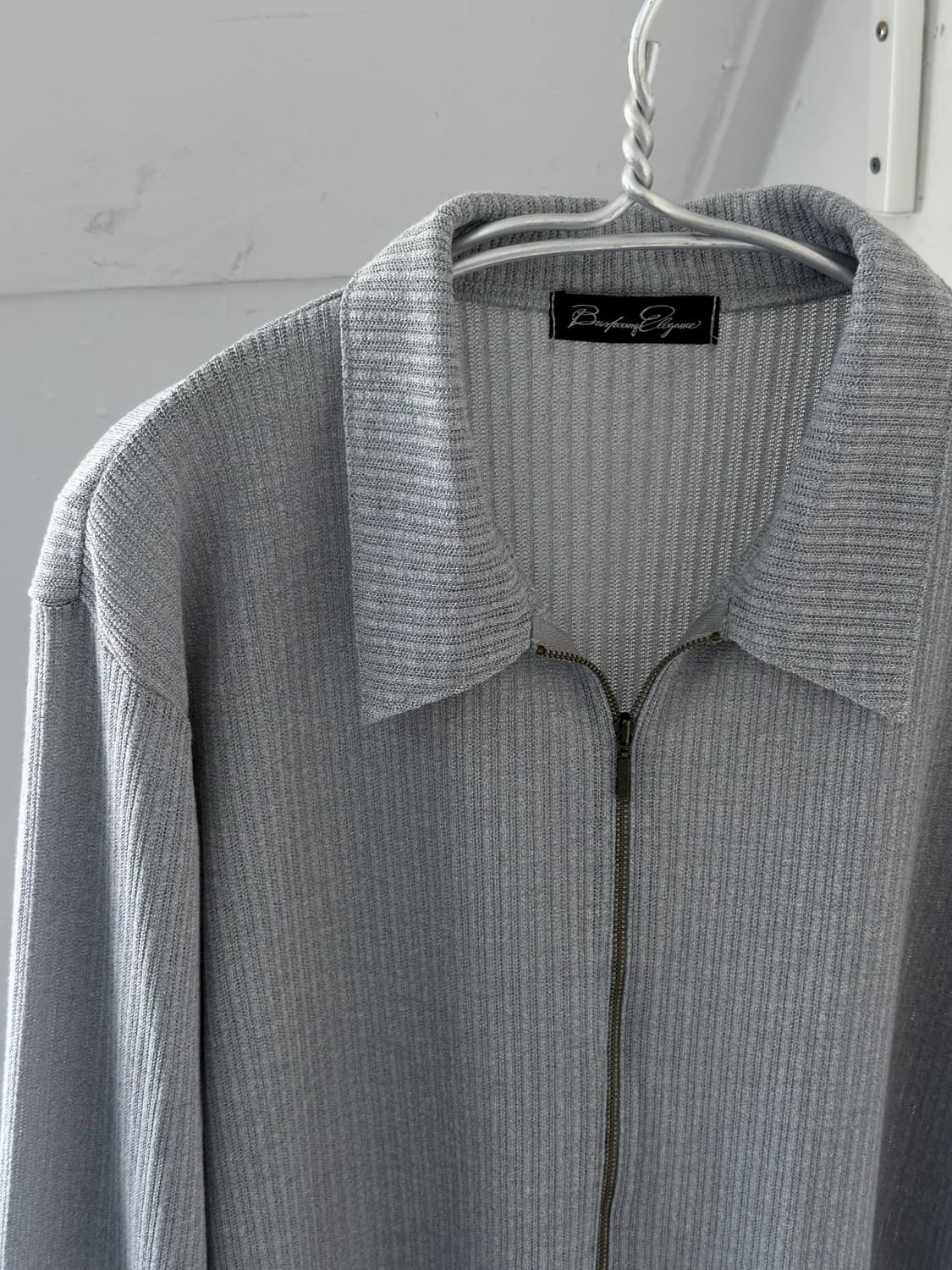 High gauge rib knit loose zip cardigan 상품이미지2