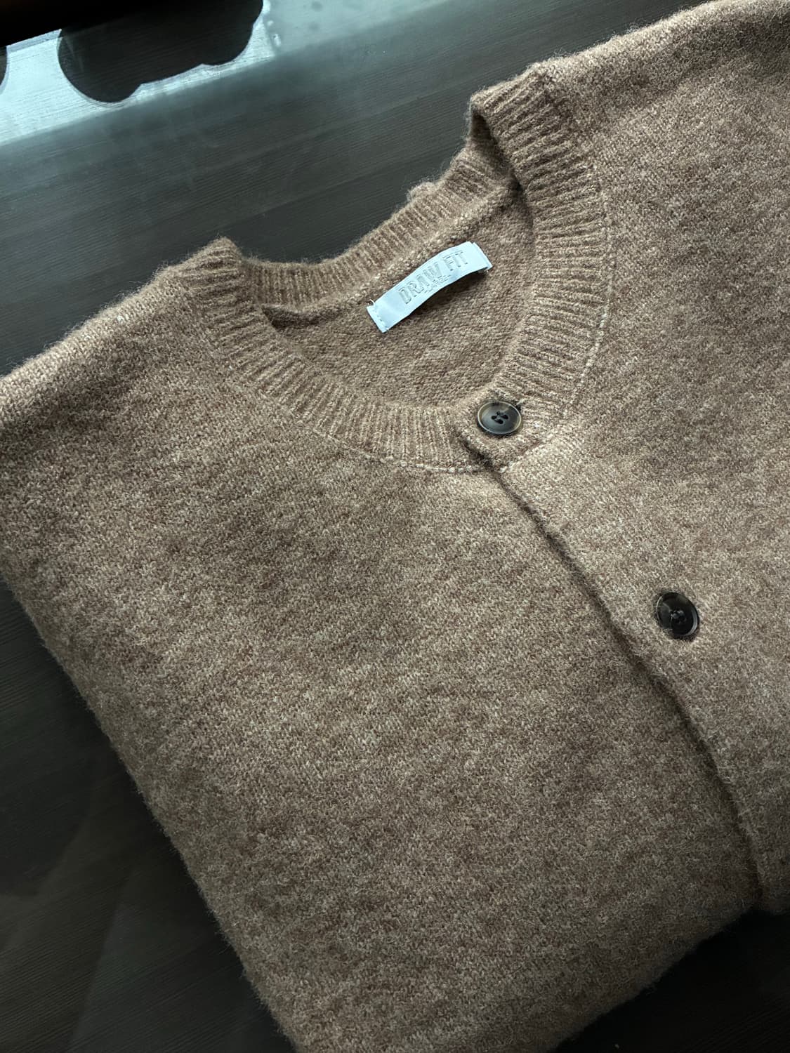 (L) 드로우핏 어베인 울 크롭 니트 가디건 [BEIGE] 판매 상품이미지9