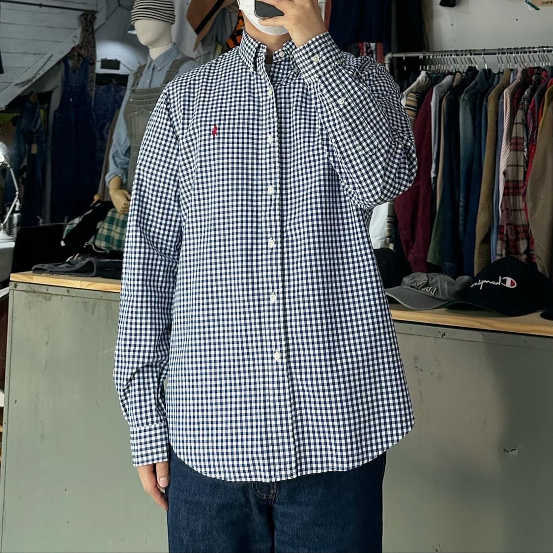 (착용컷) 폴로 랄프로렌 체크 셔츠 (남성용 100) 상품이미지2