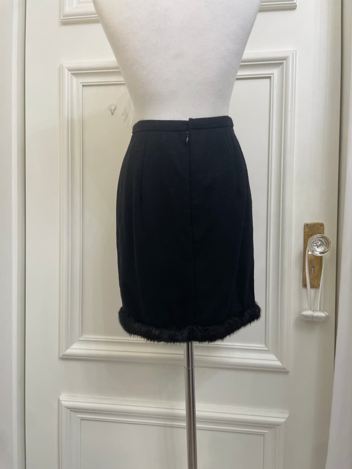 black wool under fur point midi skirt(si 상품이미지4