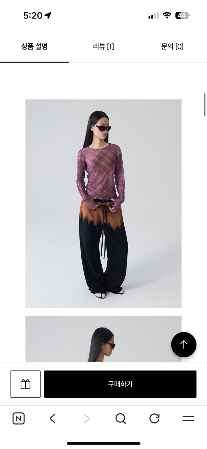 Gyeong check mesh top 상품이미지5