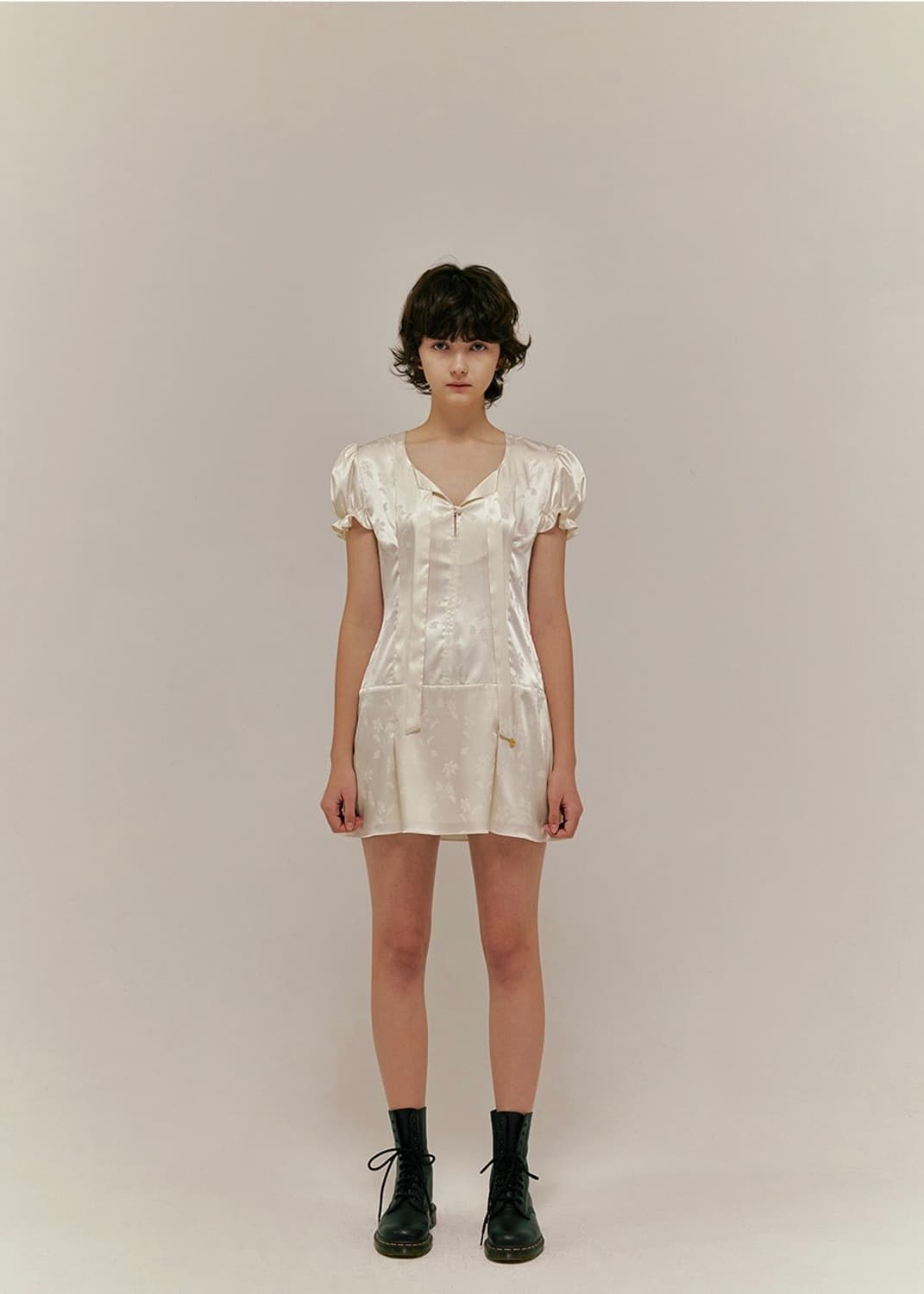 오버듀플레어 자카드 타이 원피스 jacquard tie ops 상품이미지2