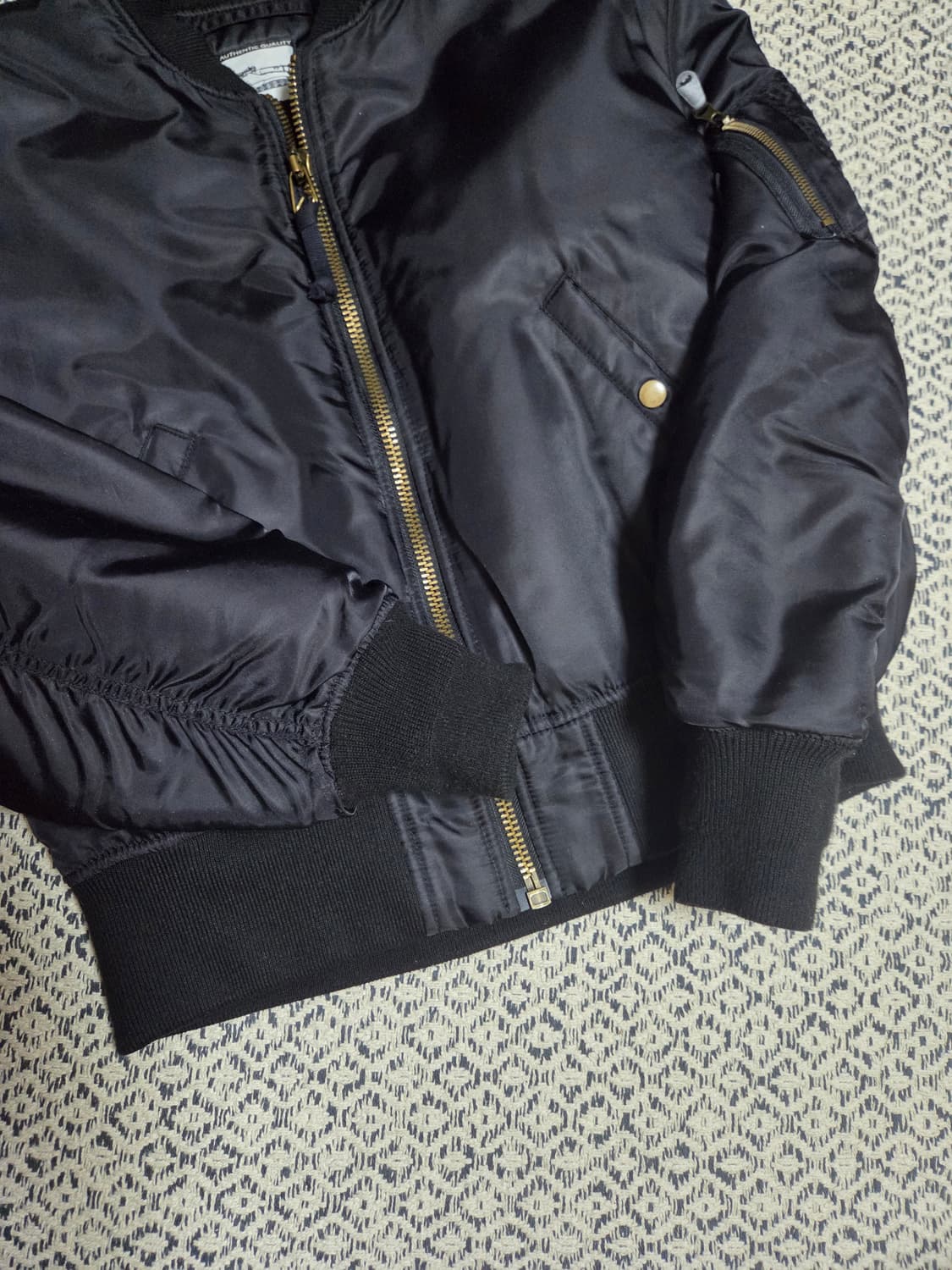 그롭스 울 50 MA-1 자켓 블랙 L 상품이미지4