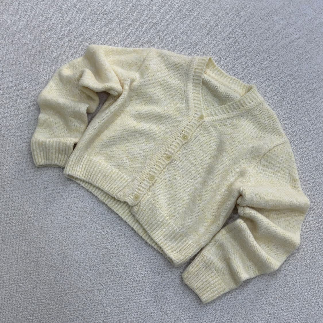 실측확인 빈티지 브이넥 니트 가디건 0324E 상품이미지1