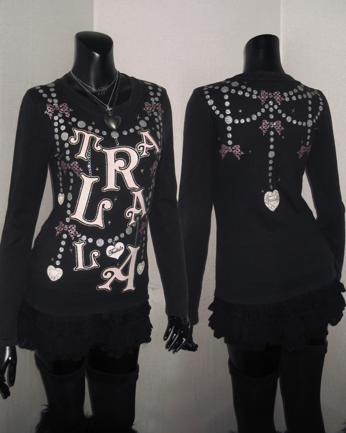 트랄라라 TRALALA 글리터 프린팅 롱슬리브 탑 히메갸루 상품이미지1