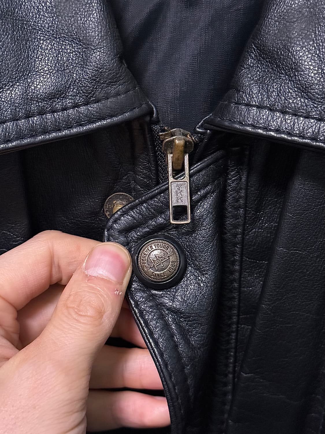 빈티지 소가죽 점퍼 봄버 바시티 가죽 레더 95 100 M L 블루종 상품이미지4