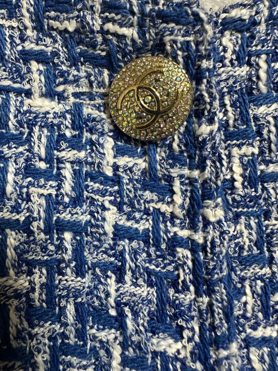 샤넬 트위드 반팔 자켓 블루 정품 상품이미지6