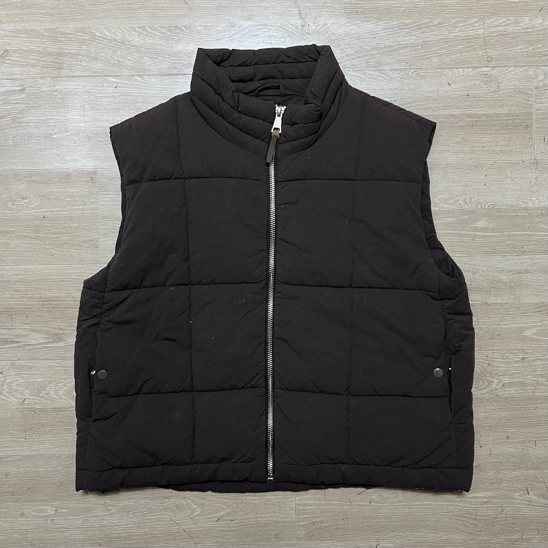 자라 다운 스탠드넥 퀼팅 패딩조끼 베스트 [브라운] M/95 상품이미지1