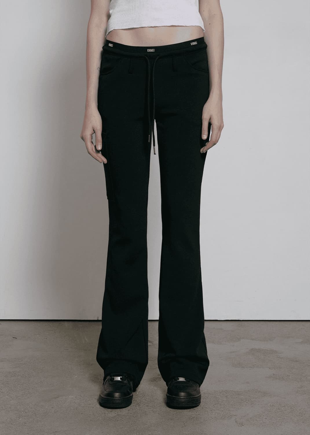 보헤미안서울 로고 밴드 져지 부츠컷 팬츠 상품이미지1