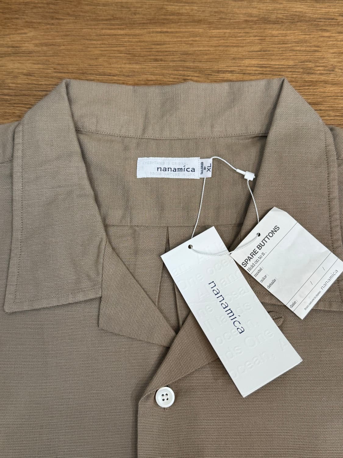 [XL][110] 나나미카 오픈카라 파나마 숏슬리브 셔츠 베이지 상품이미지7