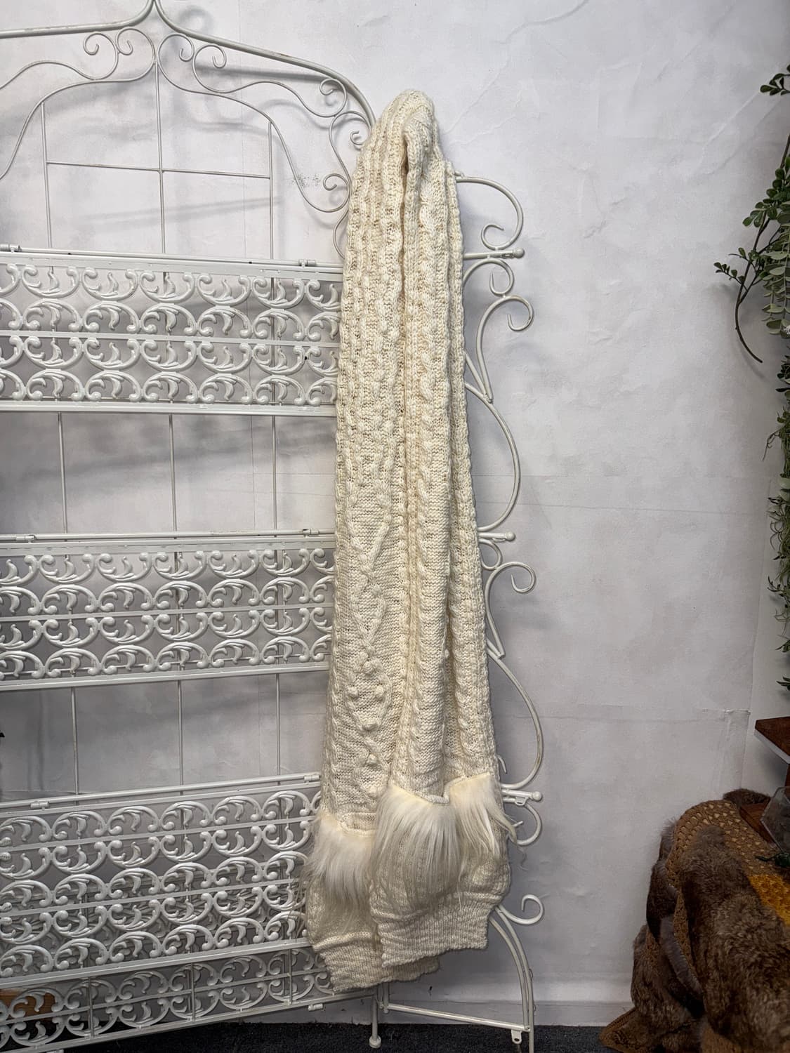 O’2ND ivory wool&mohair lama fur muffler 상품이미지3