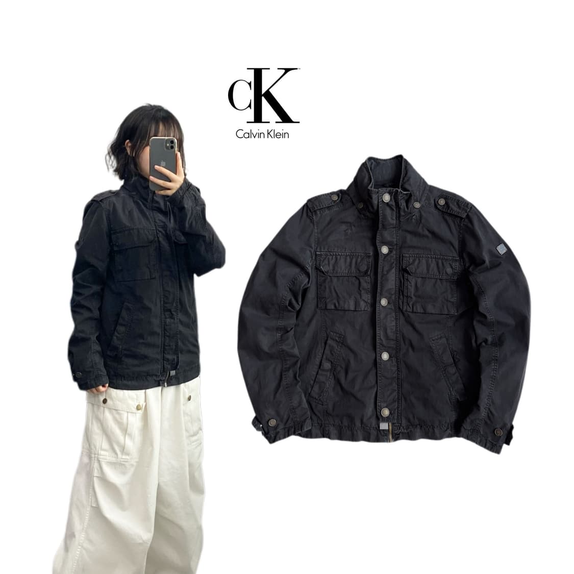캘빈클라인 워싱 가먼트다잉 테크니컬 필드자켓 상품이미지1