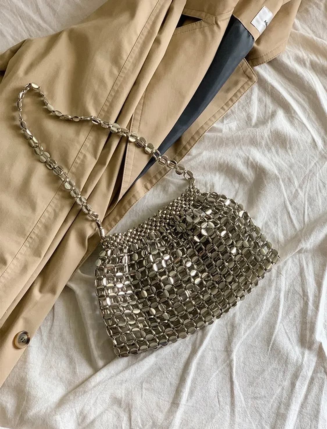 투데이앤드 체인 네트 그물백 실버백 상품이미지2