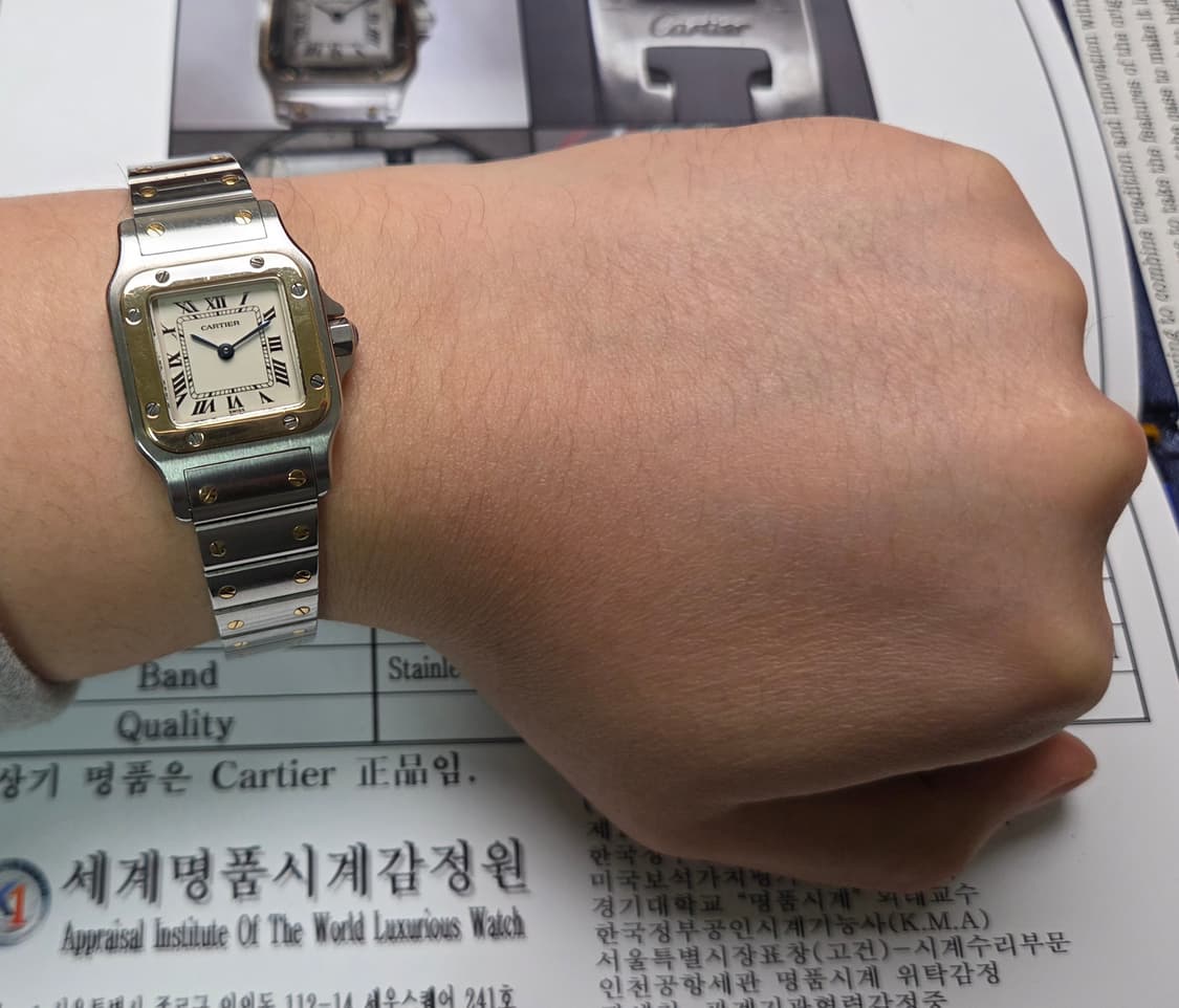 까르띠에 산토스 갈베 18K콤비 쿼츠 여성용 (감정서 포함) 상품이미지9