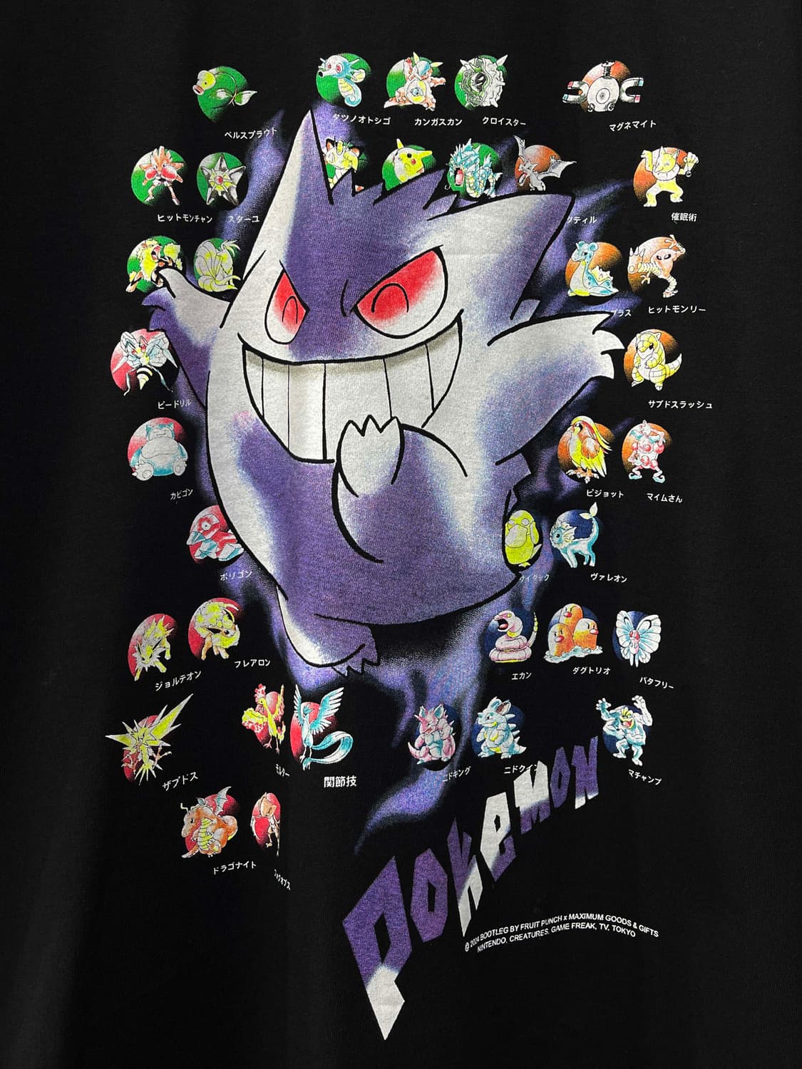 포켓몬스터 팬텀 도감 그래픽 애니 반팔티 부틀렉 상품이미지4