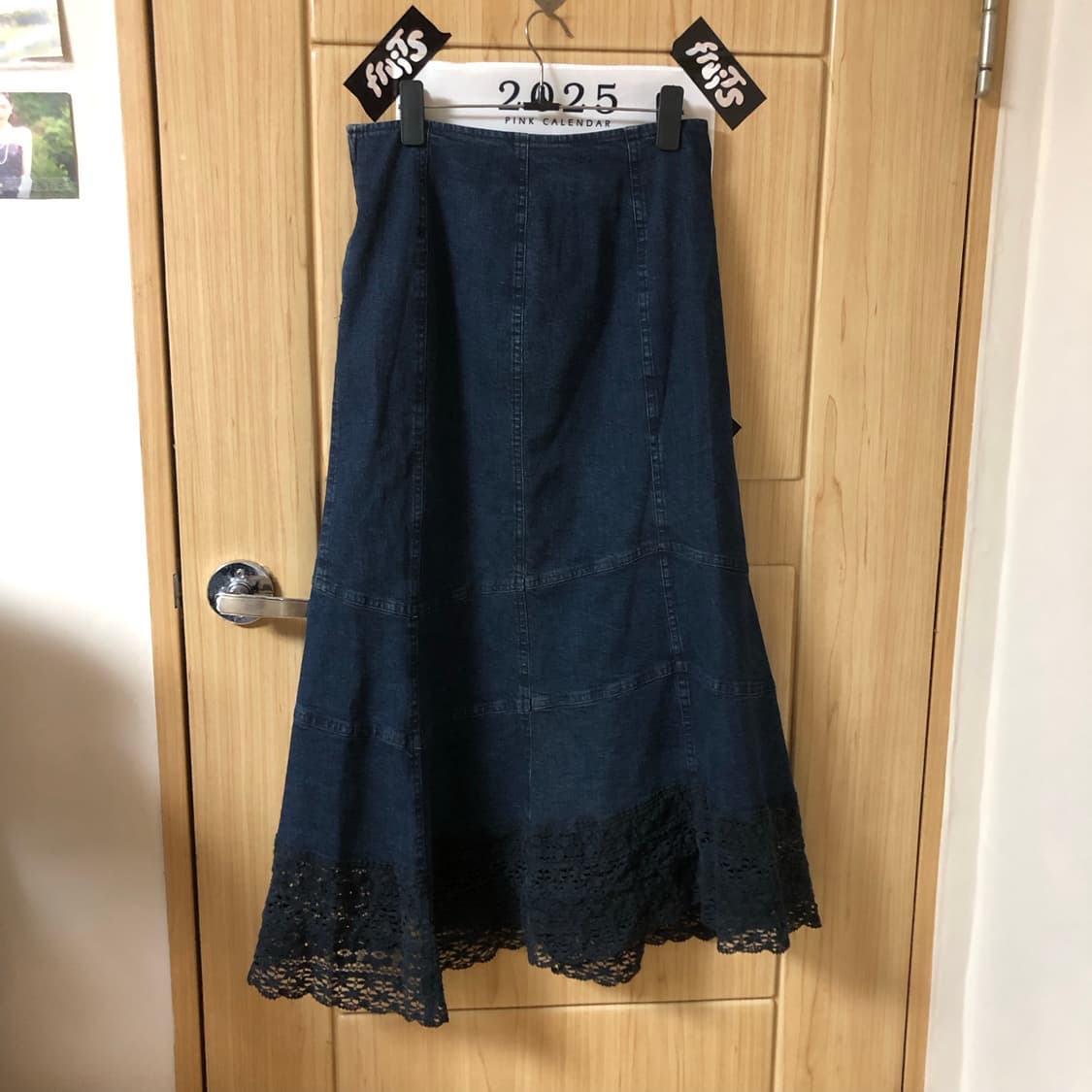 데님 레이스 맥시 스커트 🌁  상품이미지4