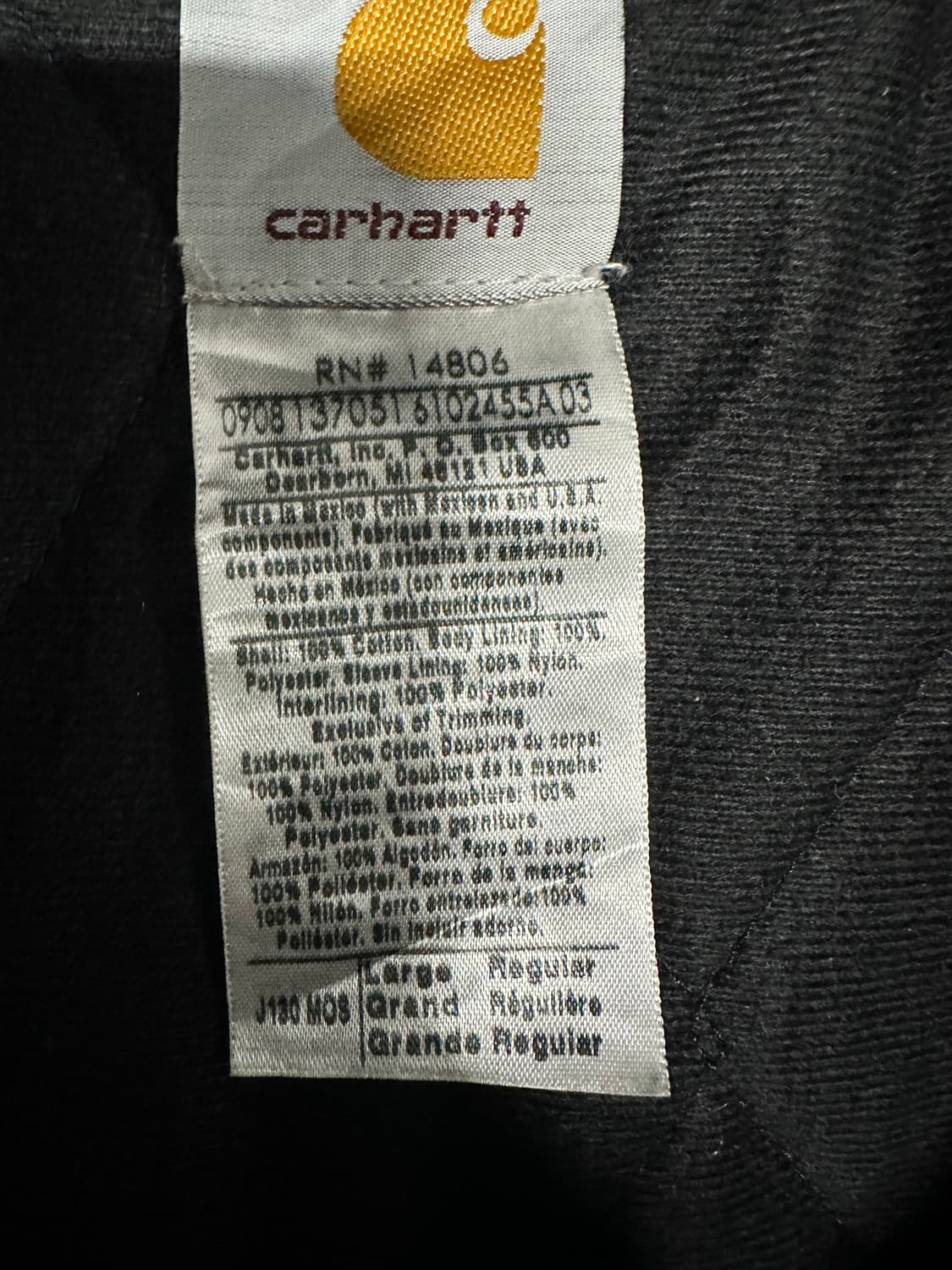 칼하트 j130 액티브자켓 mos L 상품이미지8