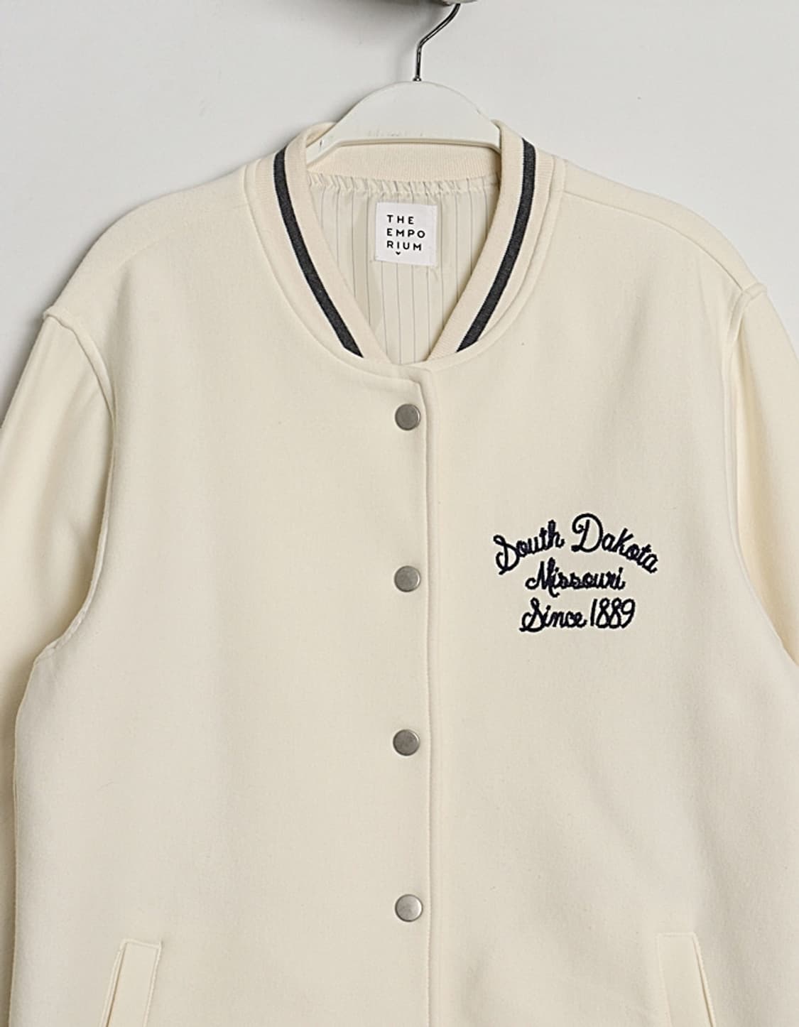 THE EMPORIUM Jersey Sweat Varsity Jacket 상품이미지2