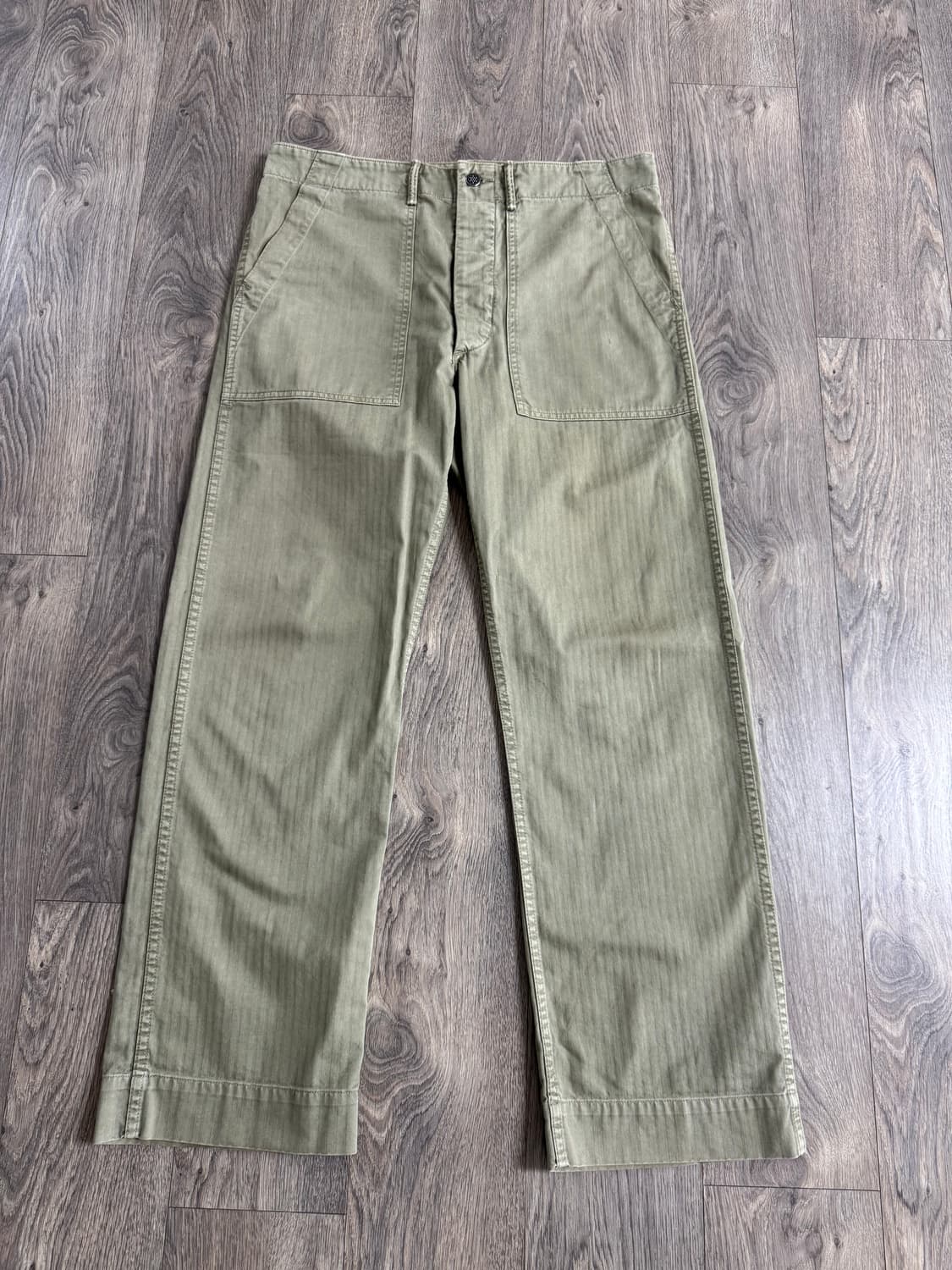 33/32 더블알엘 올리브 헤링본 퍼티그 필드 치노 상품이미지1