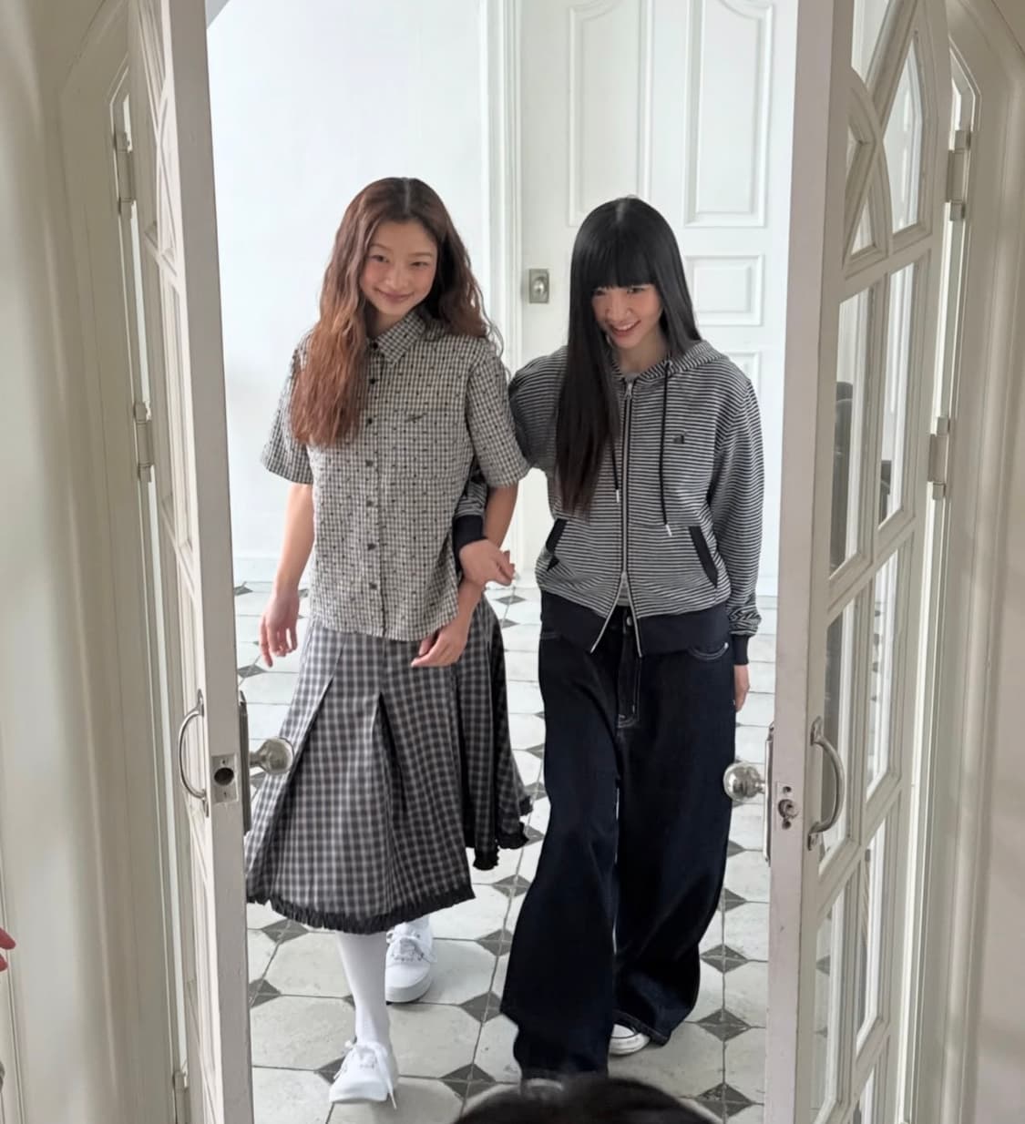 AEAE 체크 랩스커트 상품이미지2