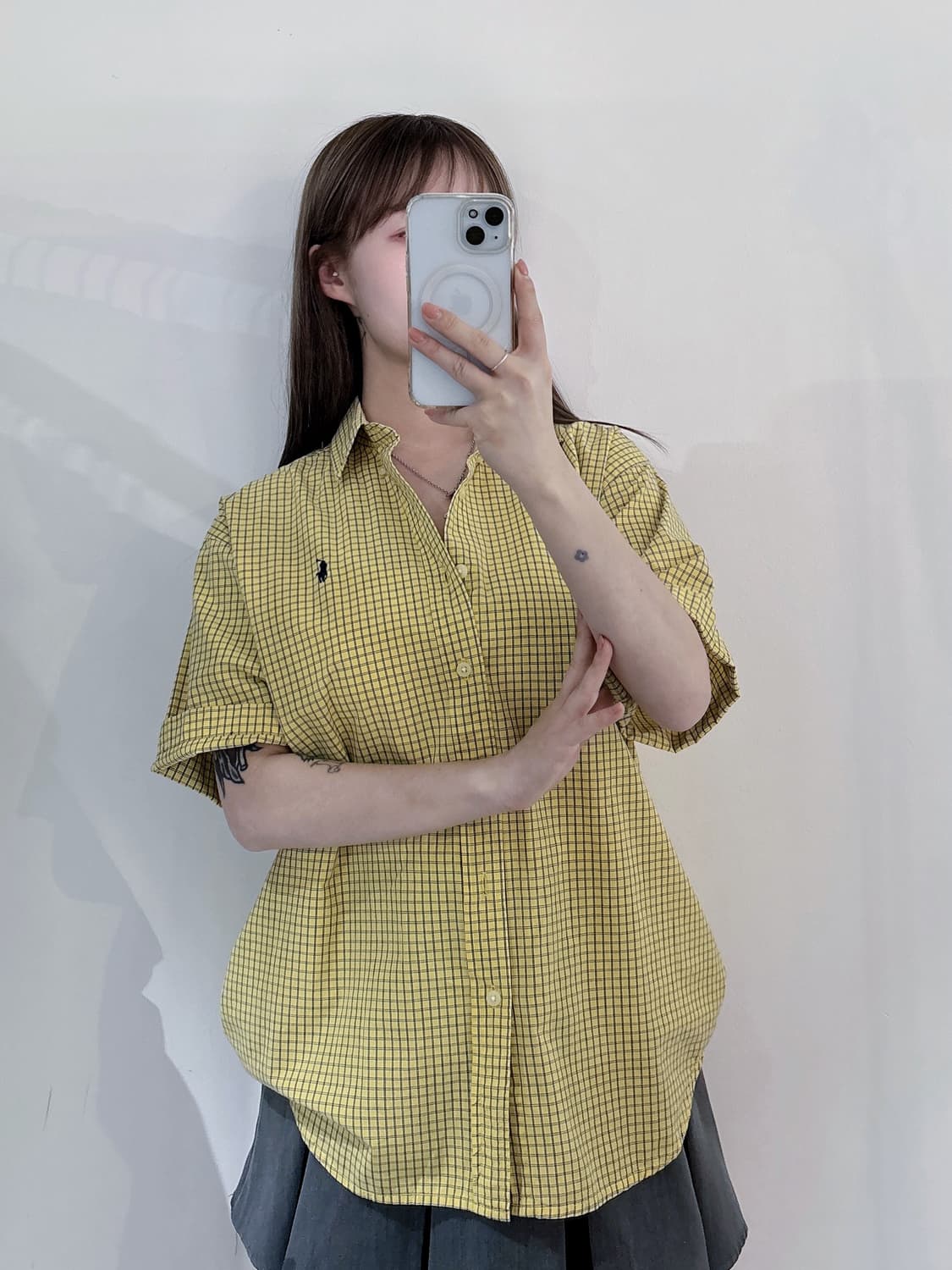 폴로랄프로렌 네이비포니 체크 반팔 셔츠 상품이미지1