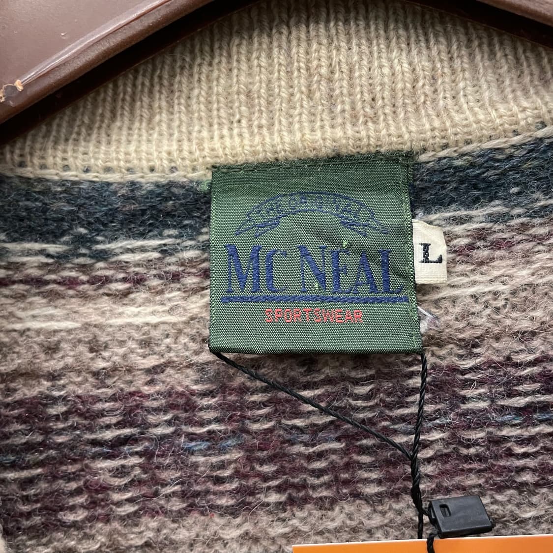90s McNEAL 페어 아일 패턴 카라 풀 오버 니트 스웨터 상품이미지6