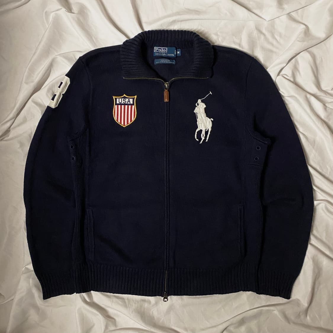 재입고💙 치프키프 폴로 USA 니트 집업 상품이미지1