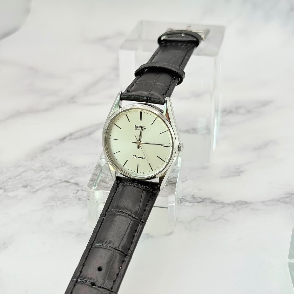 70s80s 빈티지 세이코 크로노스 실버 썬레이 드레스 워치 상품이미지1