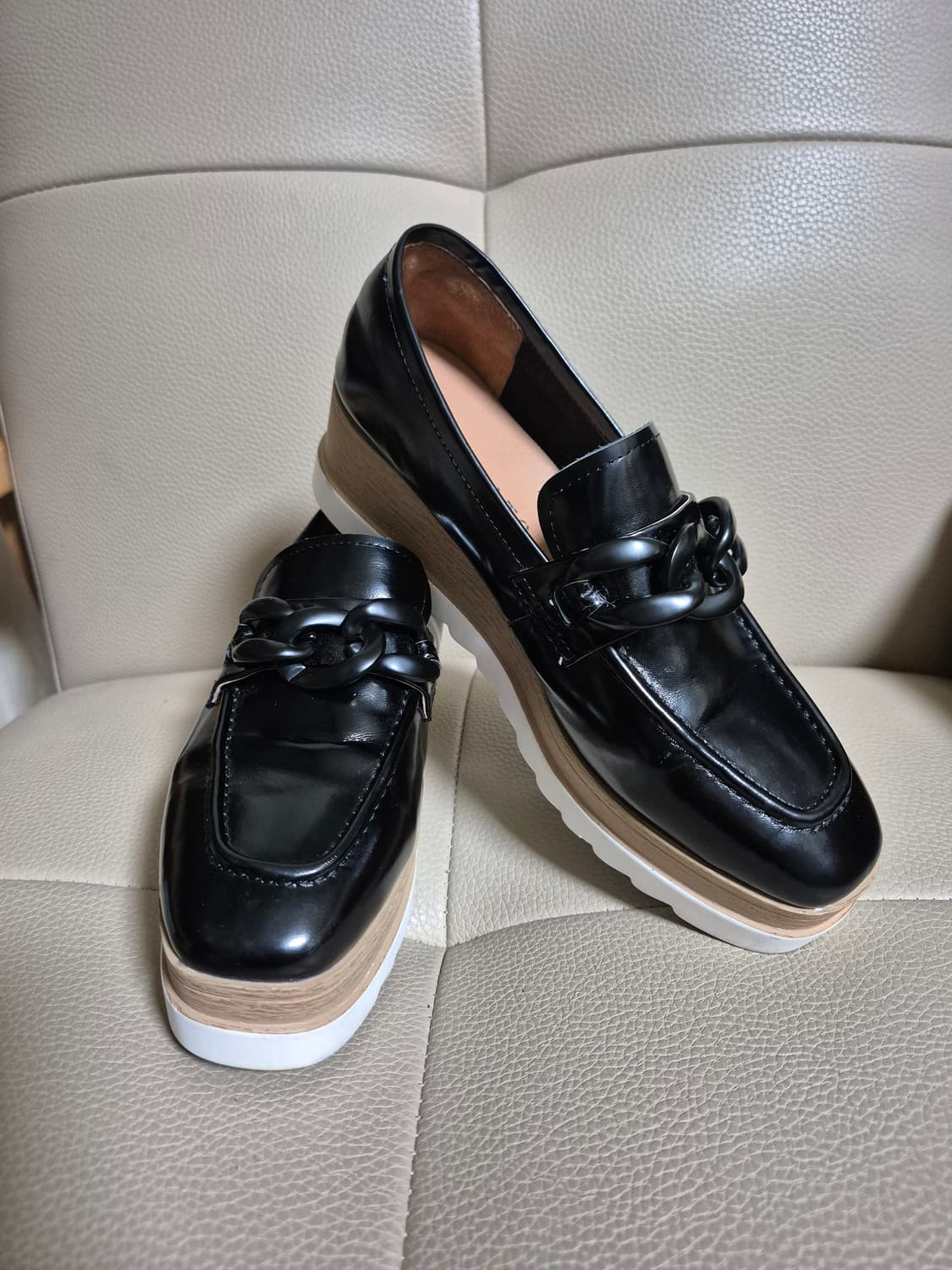 스타카토 블랙 체인 로퍼 웨지힐 상품이미지2