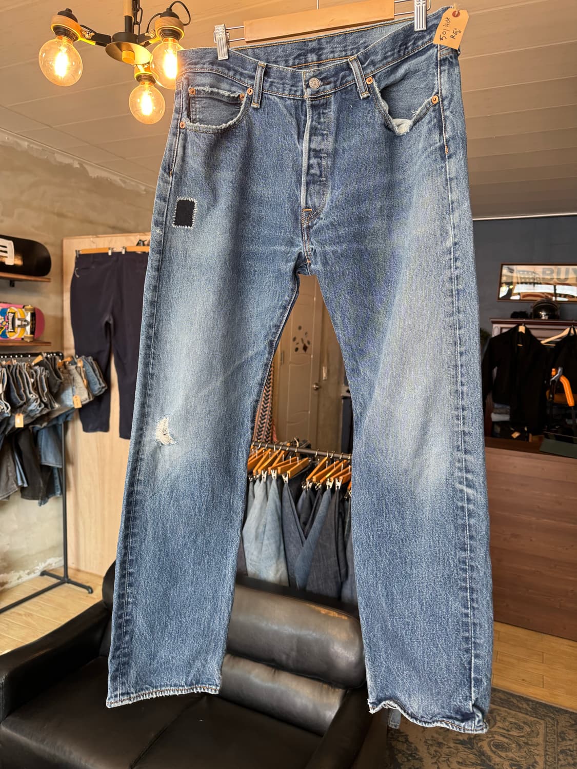  levi.s 501 34x32 핸드메이드 패치워크 상품이미지1