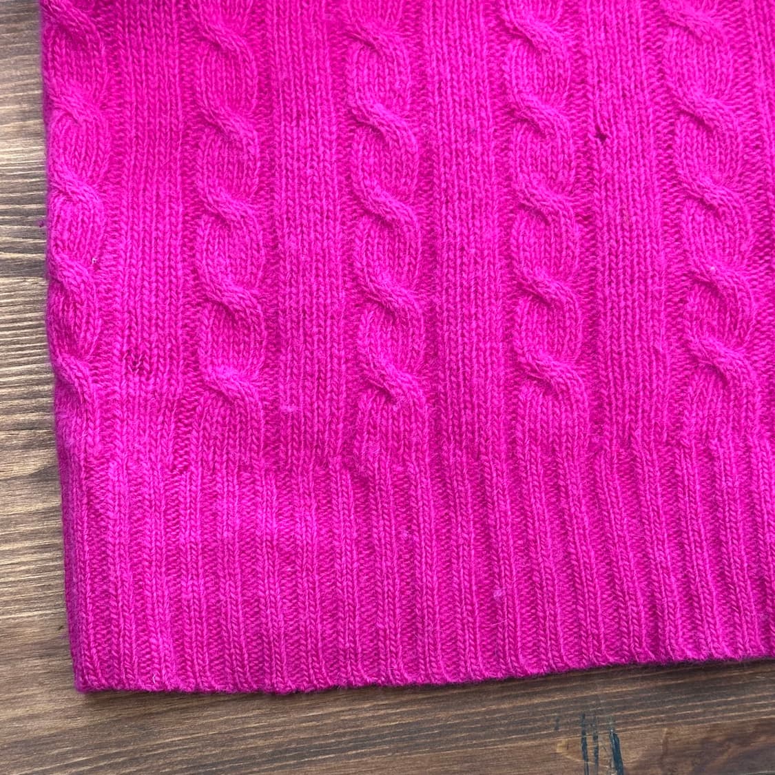 L 폴로랄프로렌 여성용 앙고라 울 핑크 케이블 니트 상품이미지6