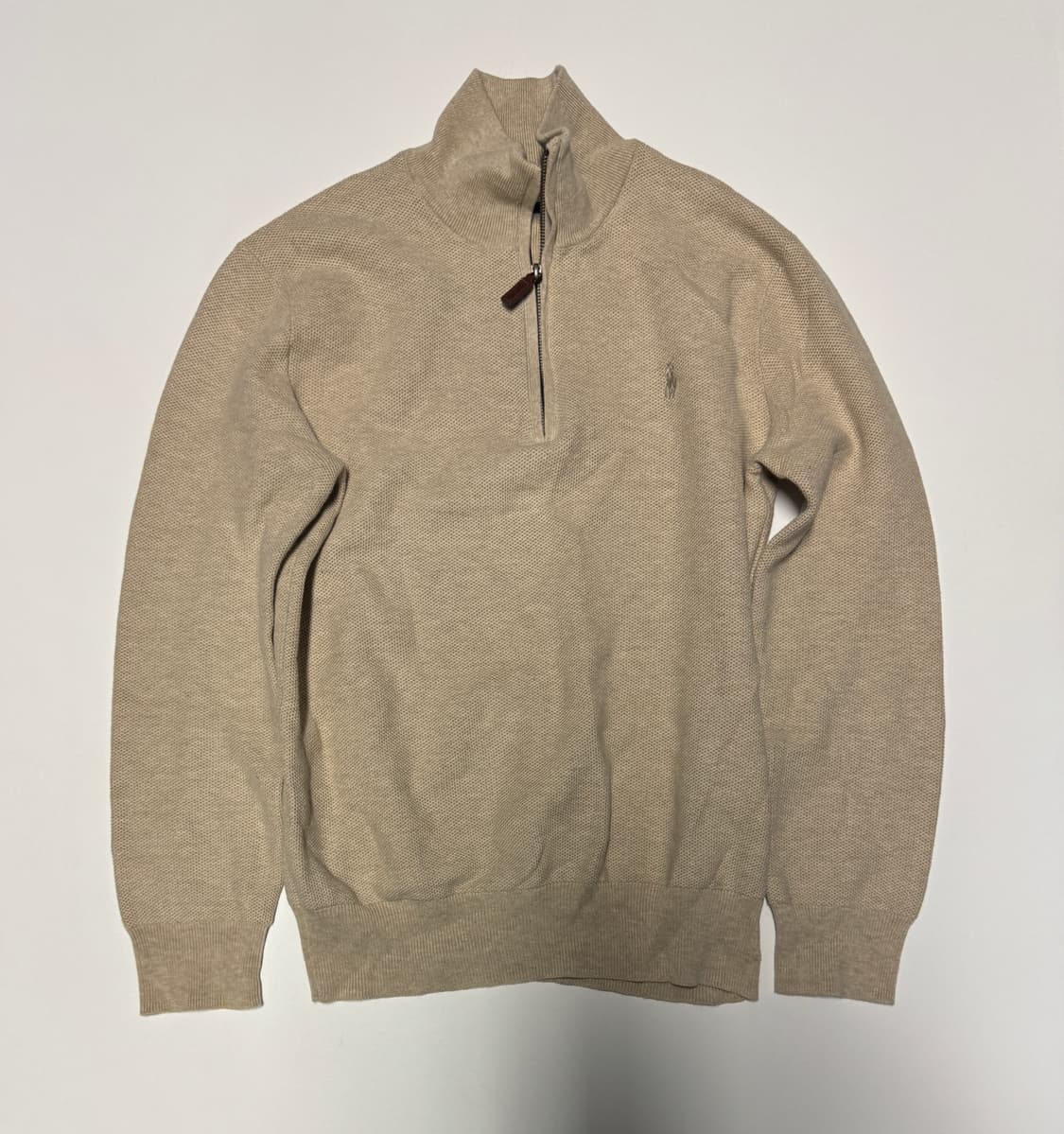 여성 폴로 랄프로렌 피마 코튼 와플 반집업 니트 S 상품이미지1