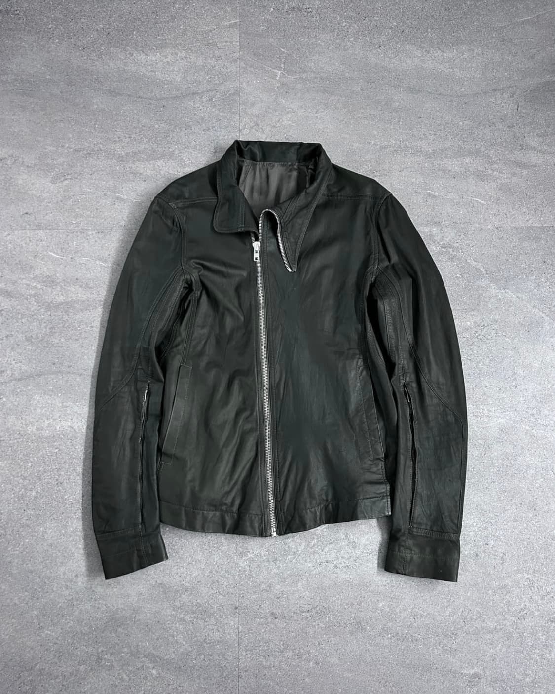 [52] 릭오웬스 몰리노 사선 레더 자켓 상품이미지1