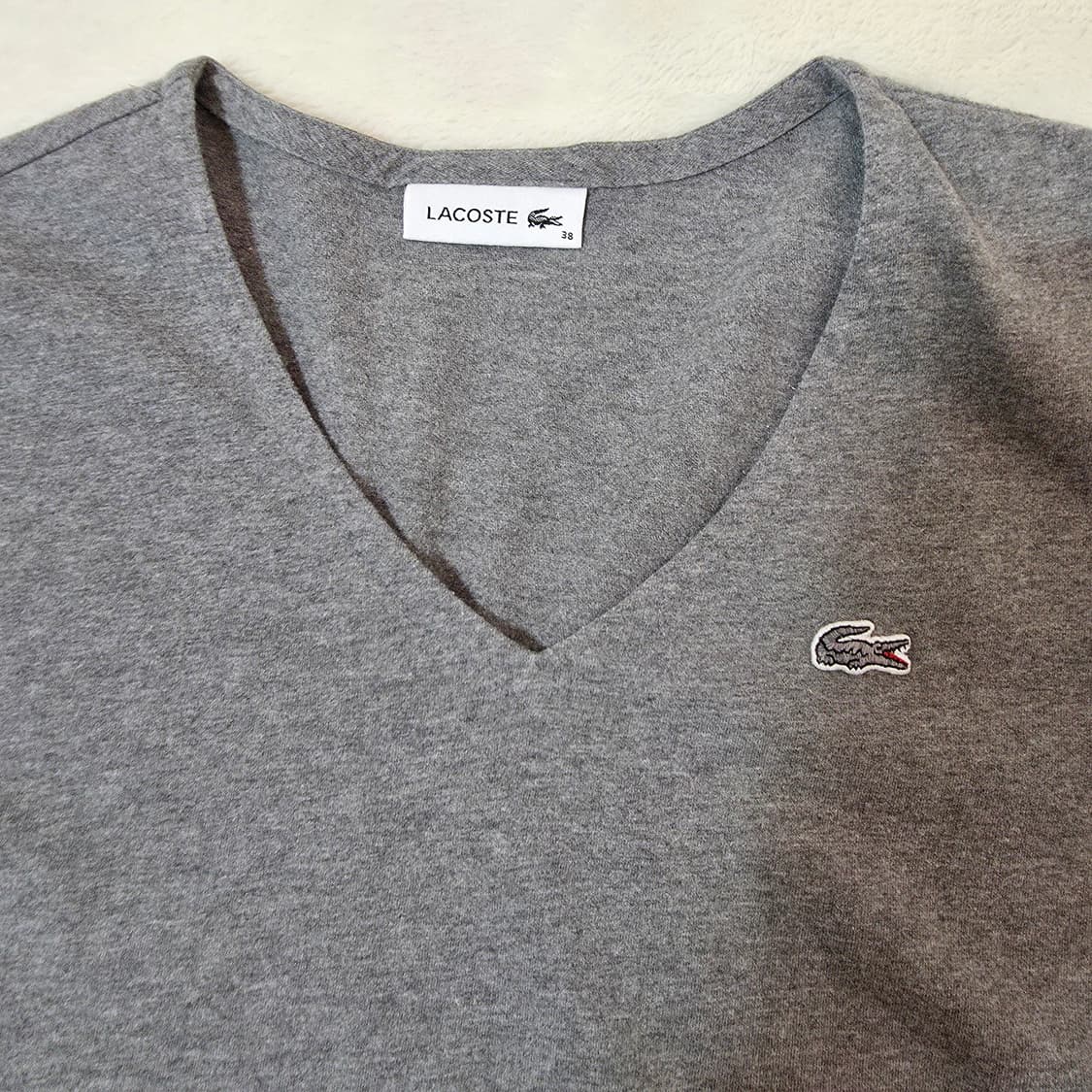 (100)여성 라코스테 슬림 브이넥 반팔 티셔츠 상품이미지2