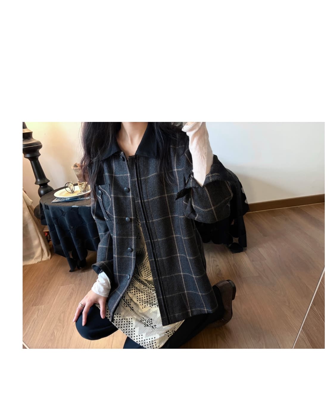 wool check patterned shirket 상품이미지3